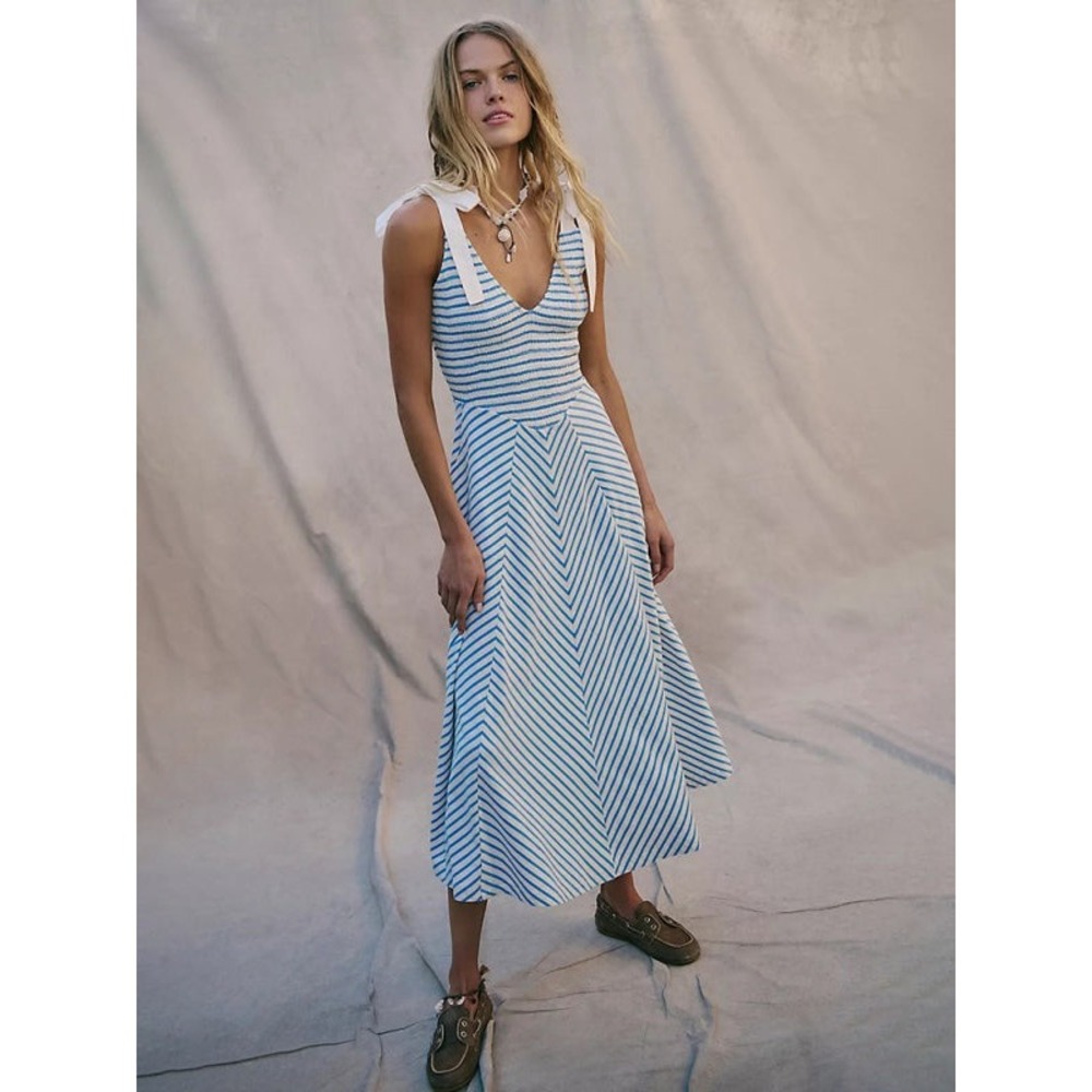 Free People Free-est Cecelia Midi Dress in Cornflower Blue Size Small